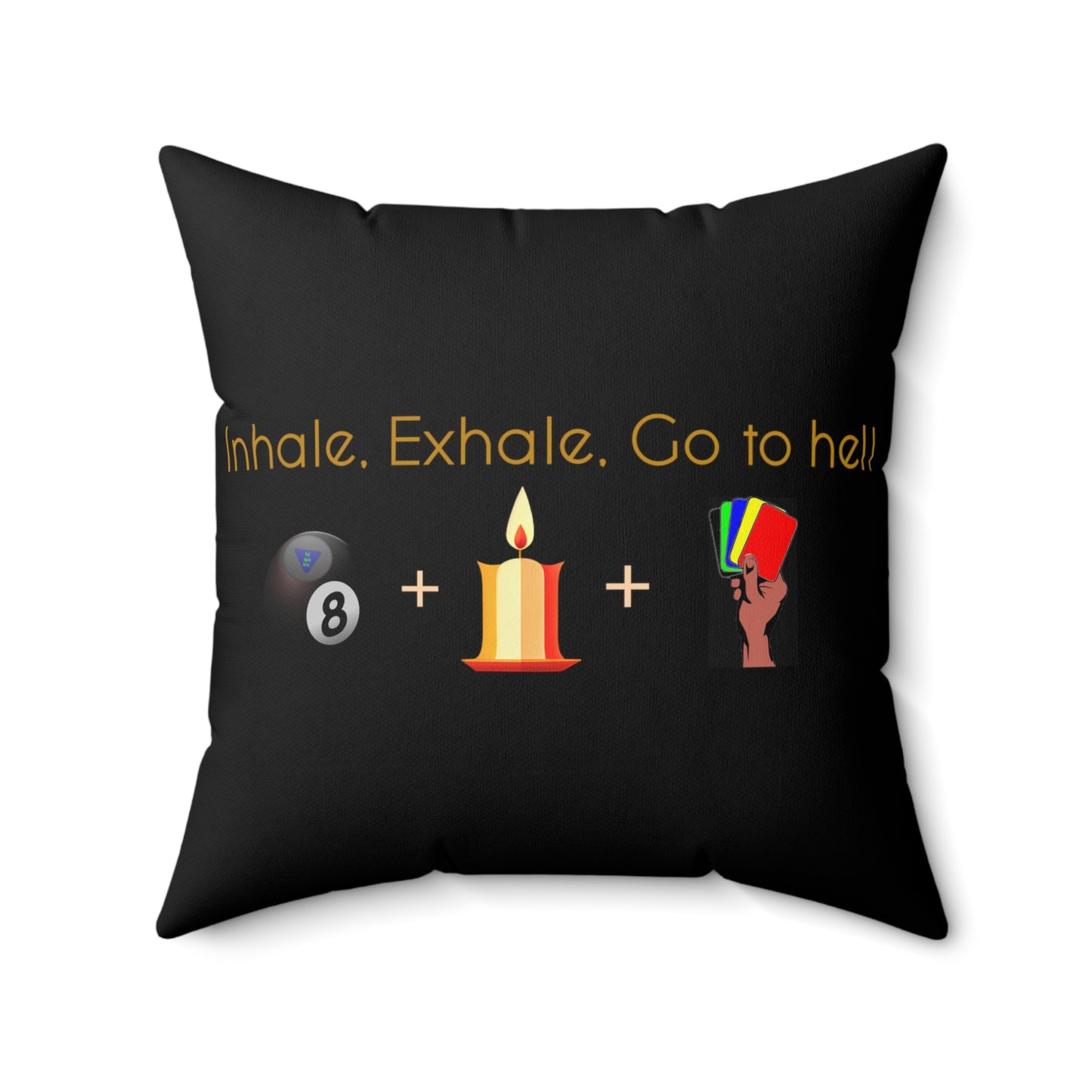 Inhale-Exhale Faux Suede Square Pillow