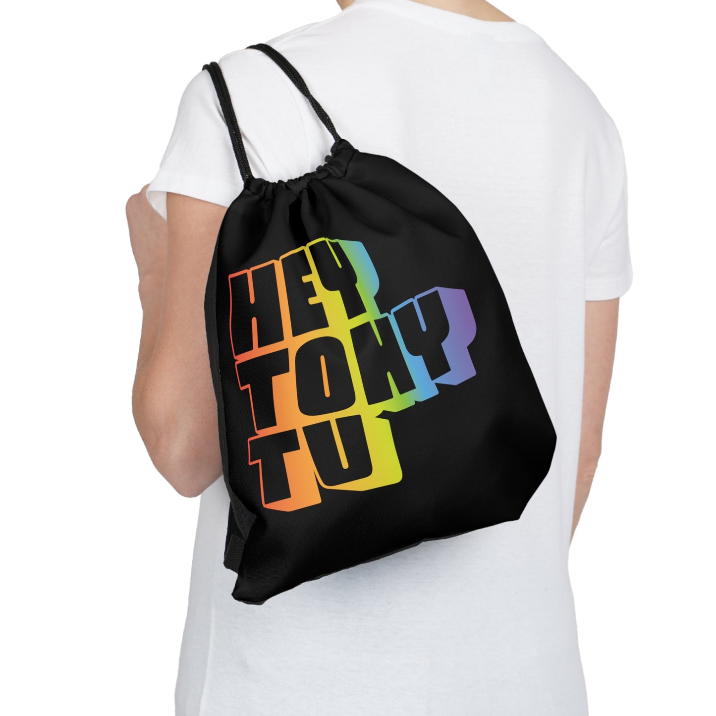 Black Outdoor Drawstring Bag