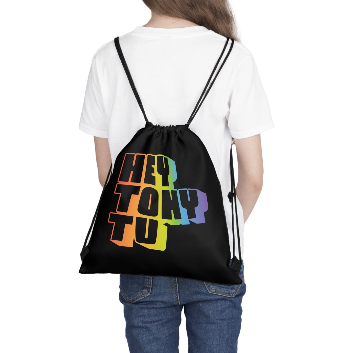 Black Outdoor Drawstring Bag