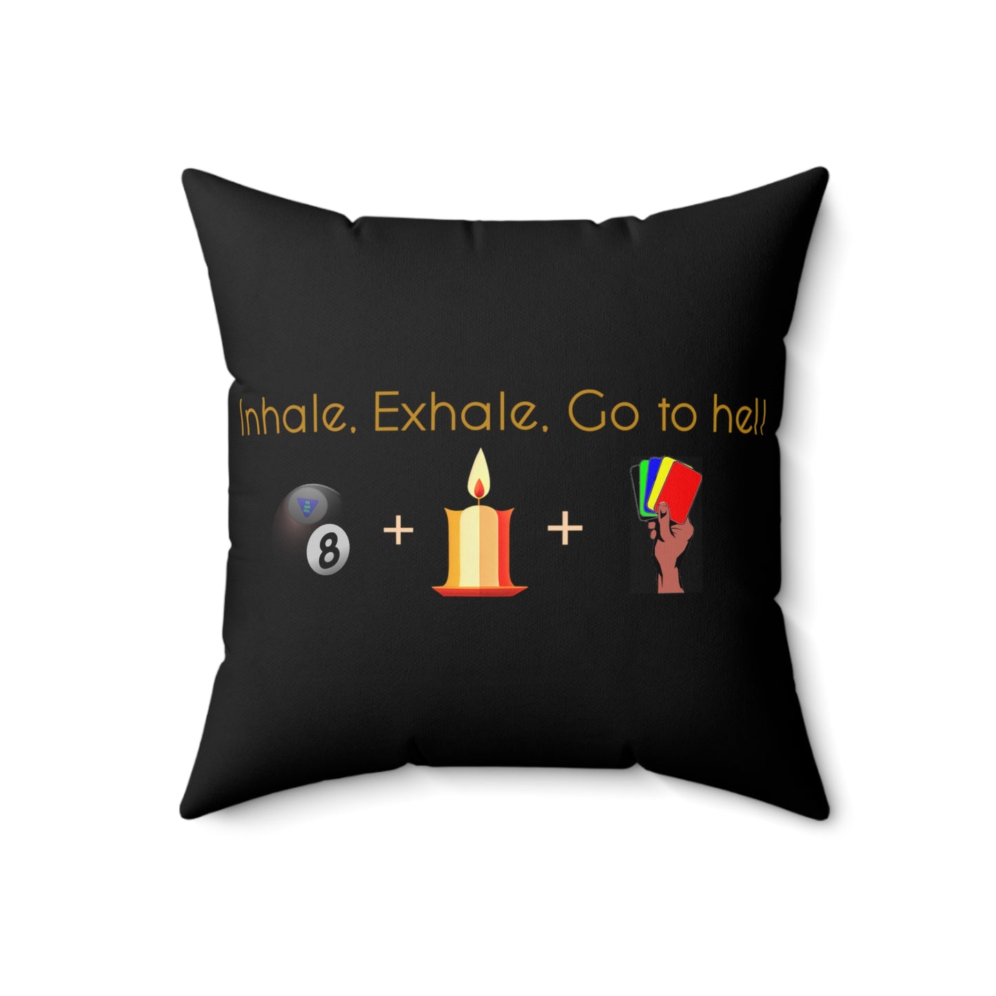 Inhale-Exhale Faux Suede Square Pillow